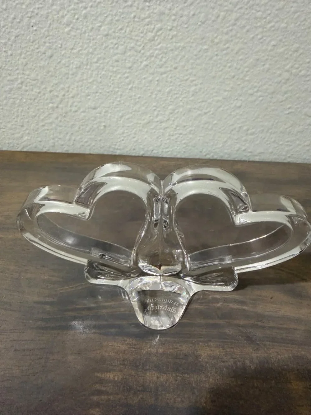 Waterford Marquis Crystal Double Heart Mini Picture Frame Wedding Engagement Lov